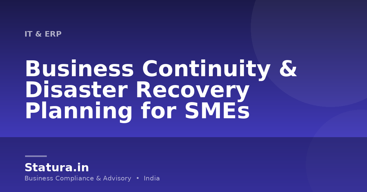 Business Continuity & Disaster Recovery Planning for SMEs