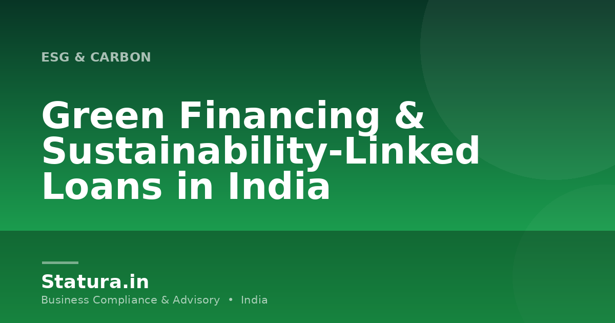 Green Financing & Sustainability-Linked Loans in India