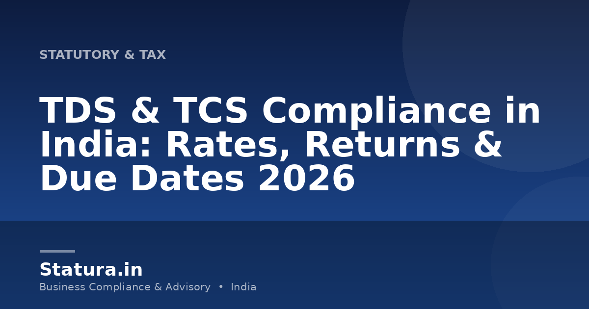 TDS & TCS Compliance in India: Rates, Returns & Due Dates 2026