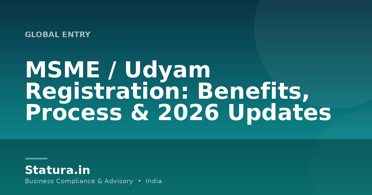MSME / Udyam Registration: Benefits, Process & 2026 Updates