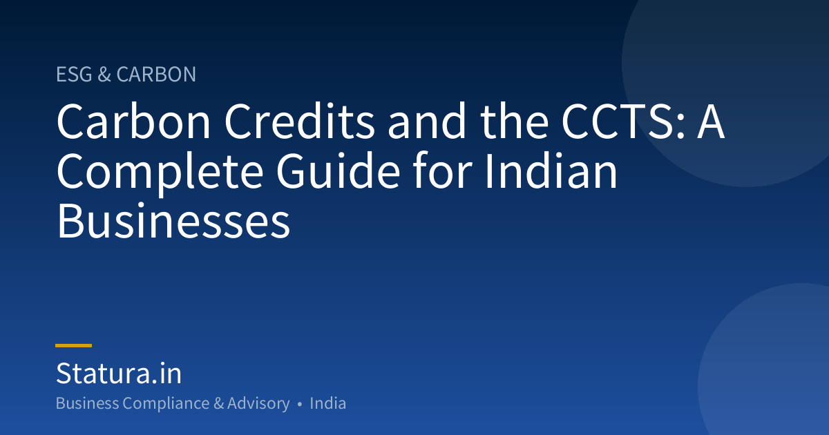 Carbon Credits and the CCTS: A Complete Guide for Indian Businesses