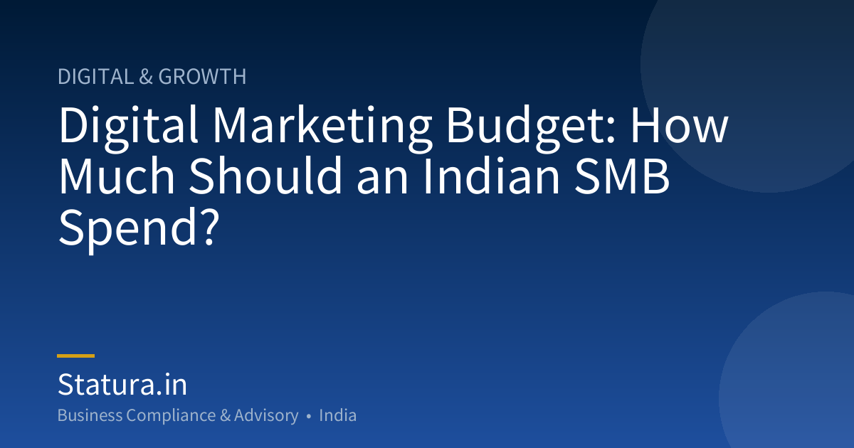 Digital Marketing Budget: How Much Should an Indian SMB Spend?
