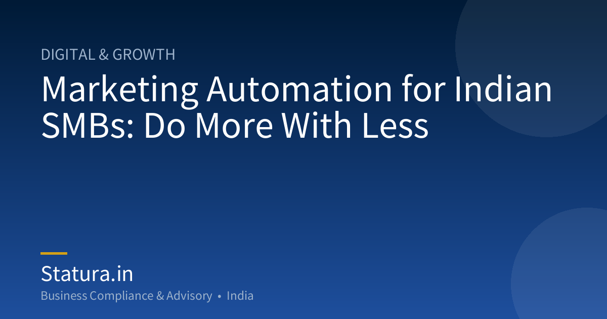 Marketing Automation for Indian SMBs: Do More With Less