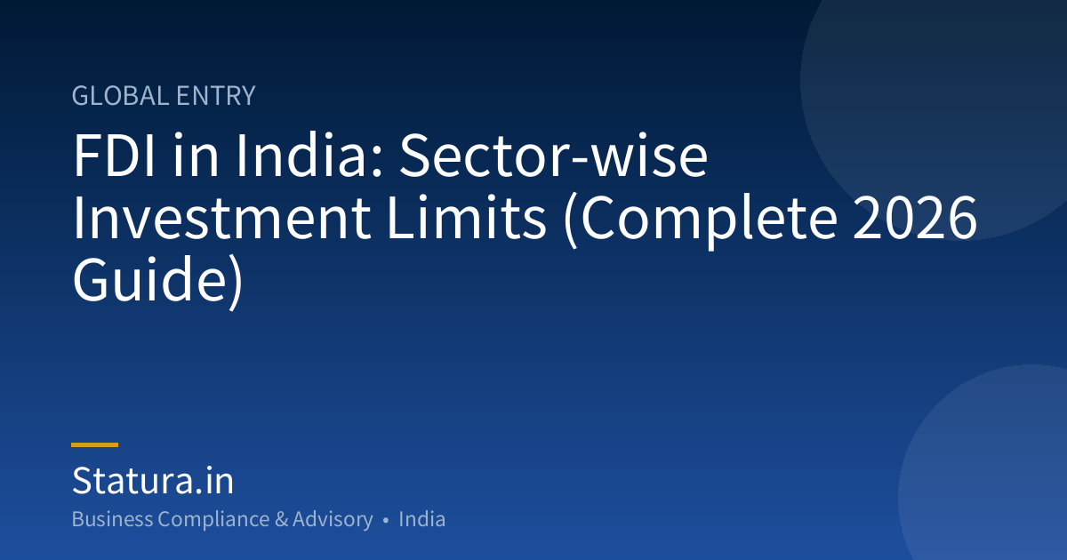 FDI in India: Sector-wise Investment Limits (Complete 2026 Guide)