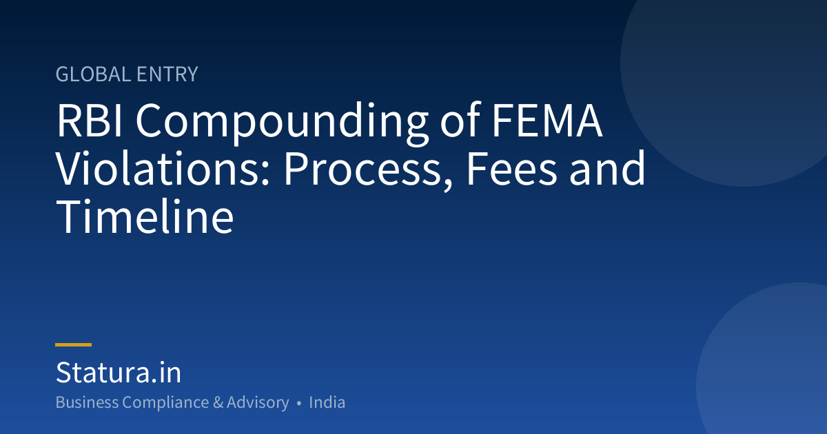 RBI Compounding of FEMA Violations: Process, Fees and Timeline