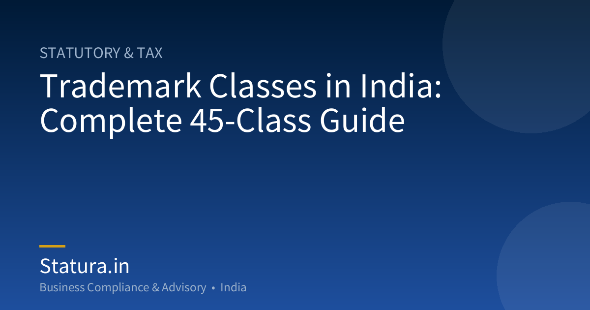 Trademark Classes in India: Complete 45-Class Guide