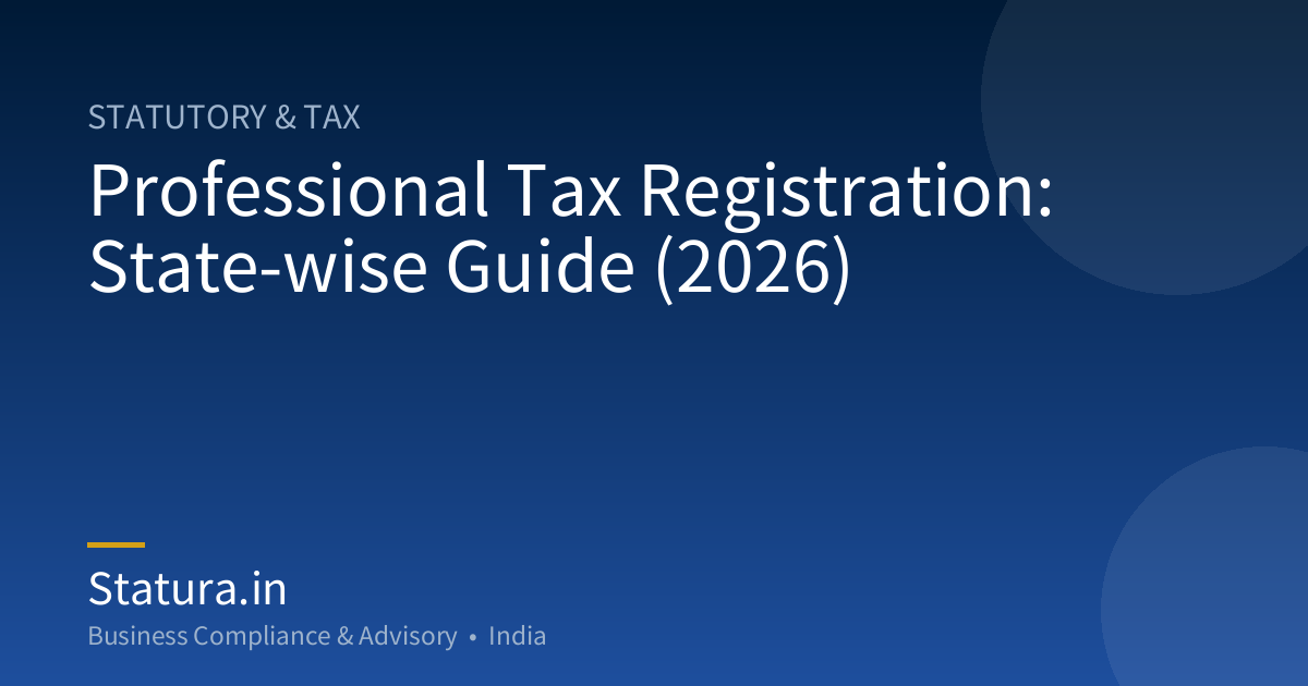 Professional Tax Registration: State-wise Guide (2026)