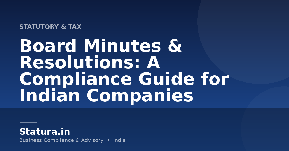 Board Minutes & Resolutions: A Compliance Guide for Indian Companies