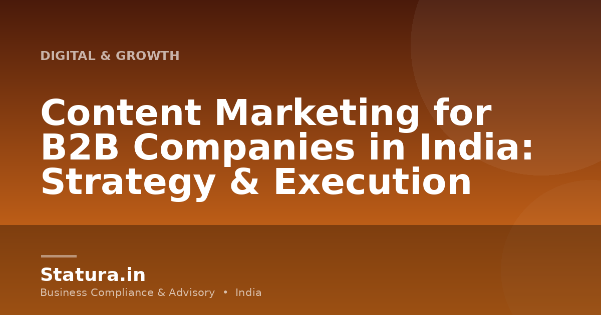 Content Marketing for B2B Companies in India: Strategy & Execution
