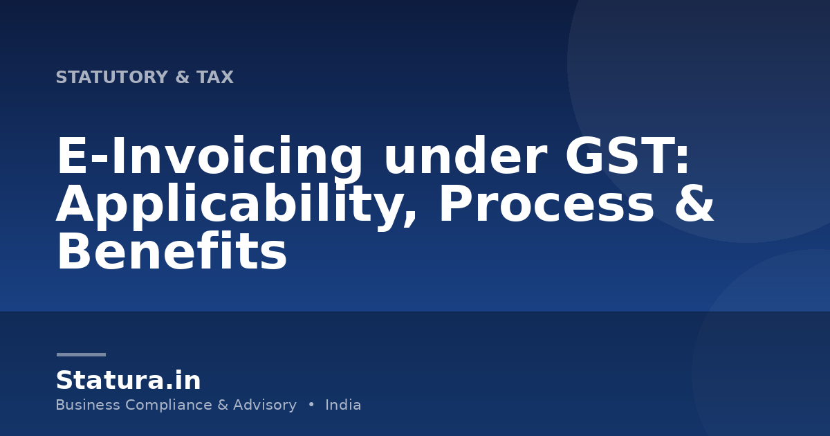 E-Invoicing under GST: Applicability, Process & Benefits