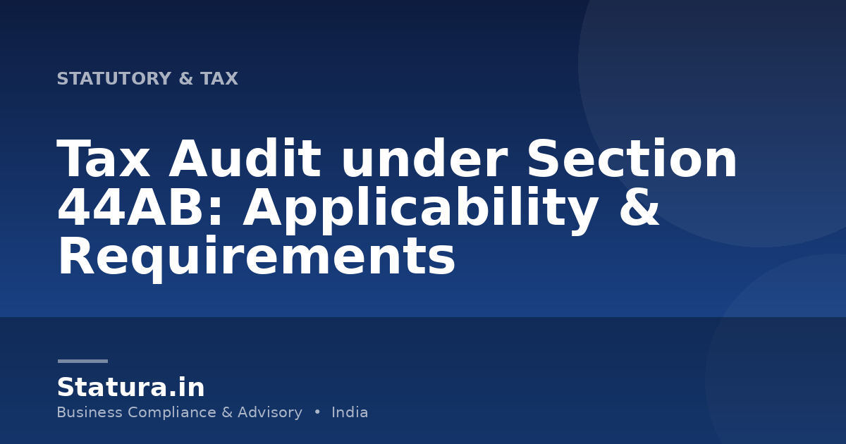 Tax Audit under Section 44AB: Applicability & Requirements
