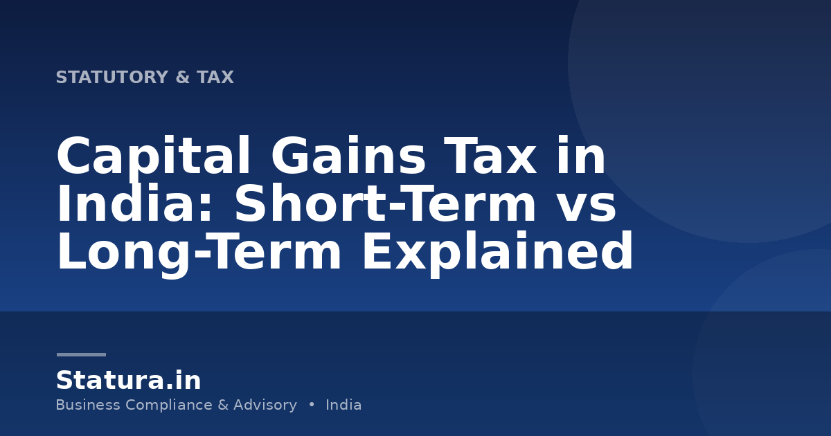 Capital Gains Tax in India: Short-Term vs Long-Term Explained